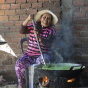 Lady cooking in Battambang