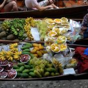 Fruit being sold on floating market in Bangkok