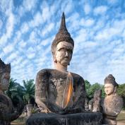Stone Buddha statues in Buddha Park in Vientiane