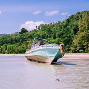 Boat by Ko Yao Noi beach
