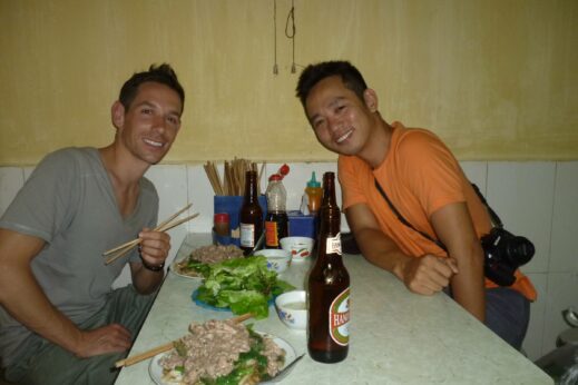 Hanoi street food aficianado, Tu with Tyler