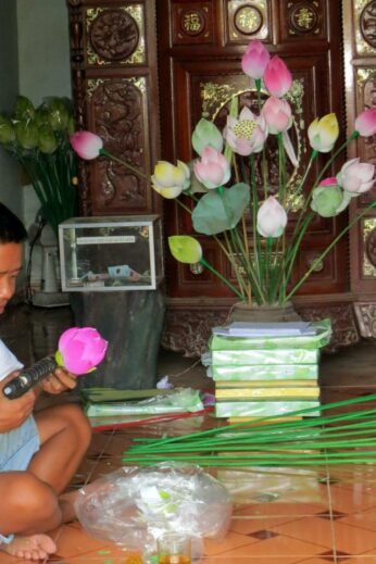 Paper flower making, Vietnam