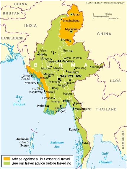 Burma Travel Map - InsideBurma Tours
