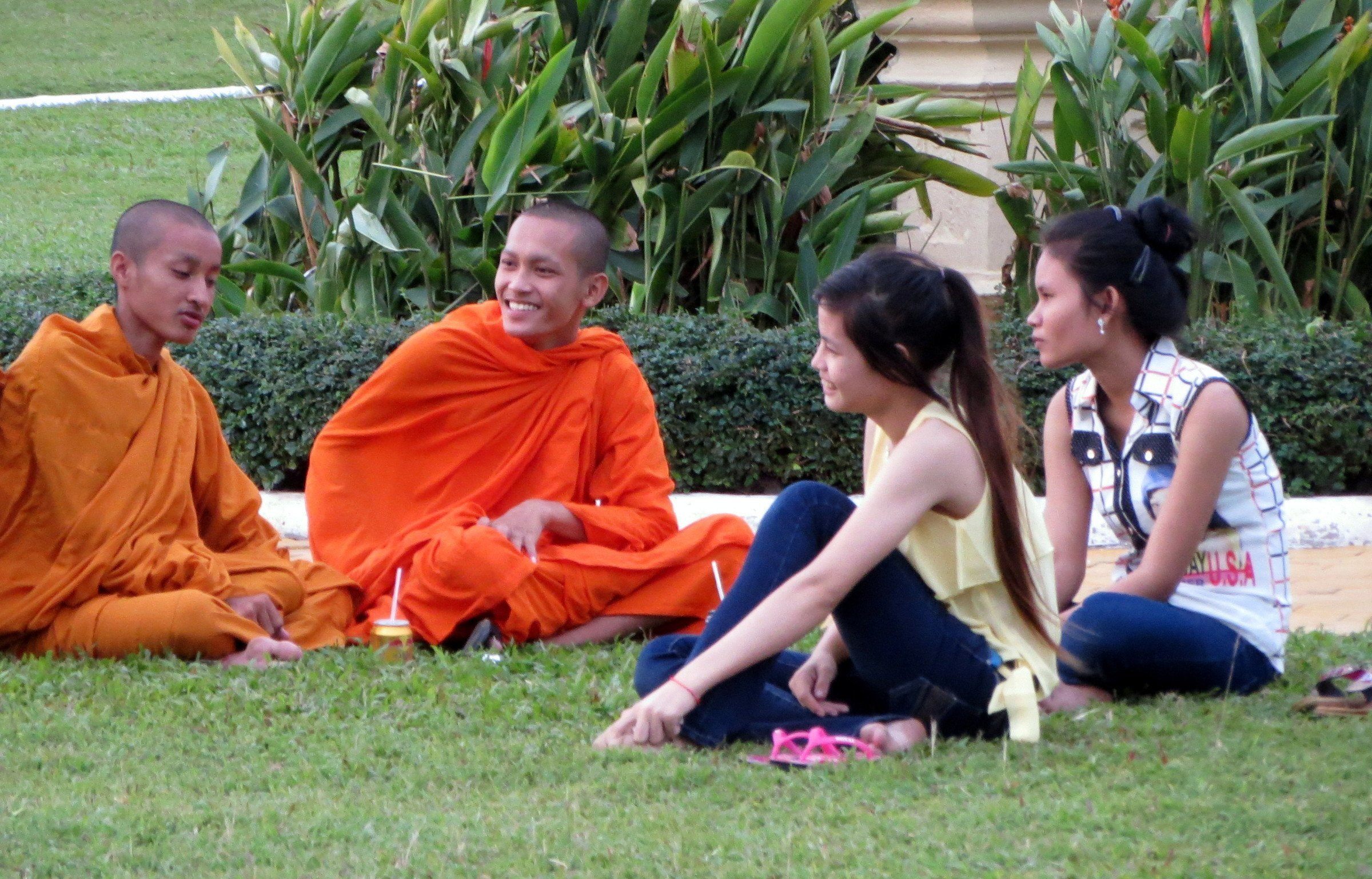 Monks with friends