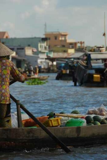 Floating market on the Mekong Delta