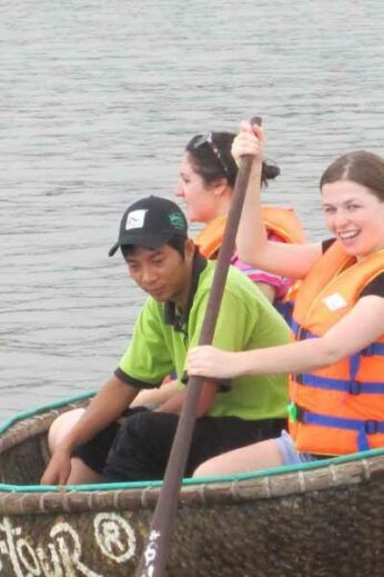 InsideAsia's Ruth trying out her paddling skills