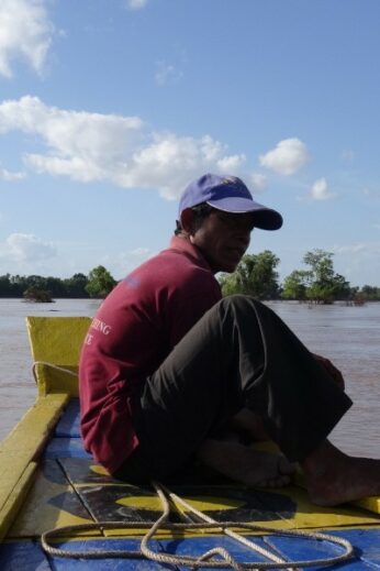 On the way to spot Irrawaddy dolphins in Kratie.