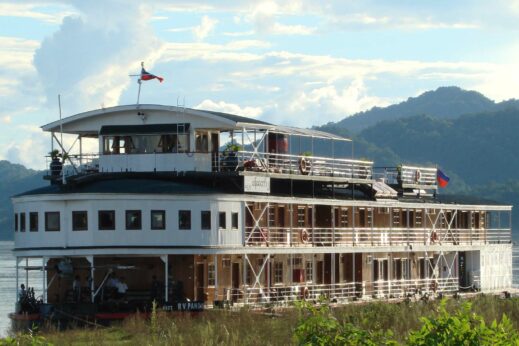 Luxury cruise ship on the Irrawaddy River