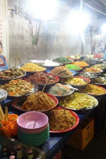 Street-side buffets are a great place to build a veggie feast