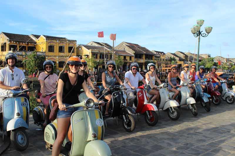 All aboard for the Hoi An Vespa street food tour
