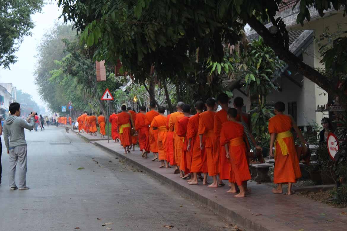 Obama was introduced to the monks in Luang Prabang