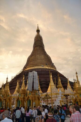 Yangon's Shwedagon Pagoda, best viewed at dusk