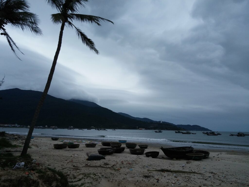 A cloudy day on the beach in Vietnam
