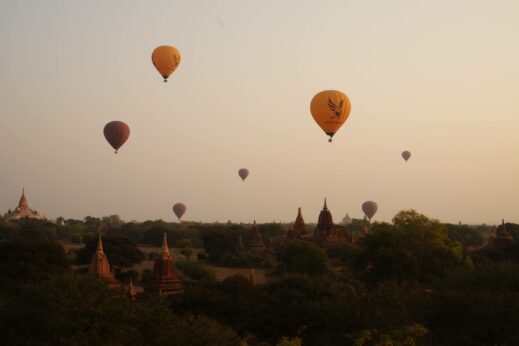 Hot air balloons over Burma (Myanmar)
