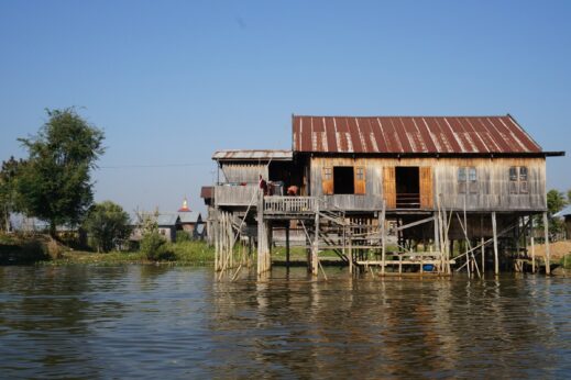 Floating house on Inle Lake, Burma (Myanmar)