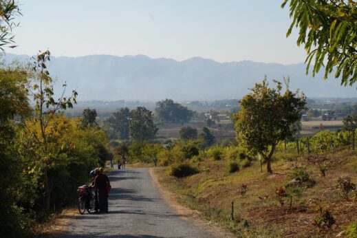 Flat road in Burma (Myanmar)