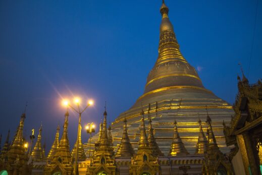 Gold Shwedagon pagoda in Yangon Burma (Myanmar)