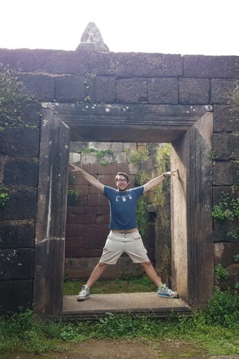 Dylan enjoying Wat Phou, Laos