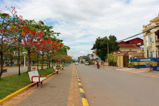Wide roads in Kampot, Cambodia