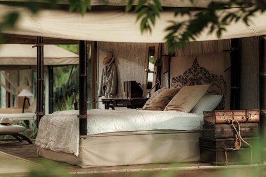 The Beige bedroom - glamping in Cambodia