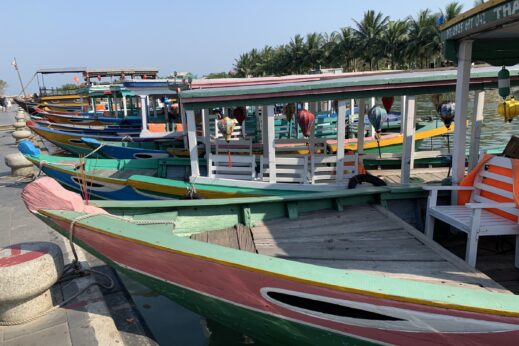 Hoi An, Vietnam port with boats
