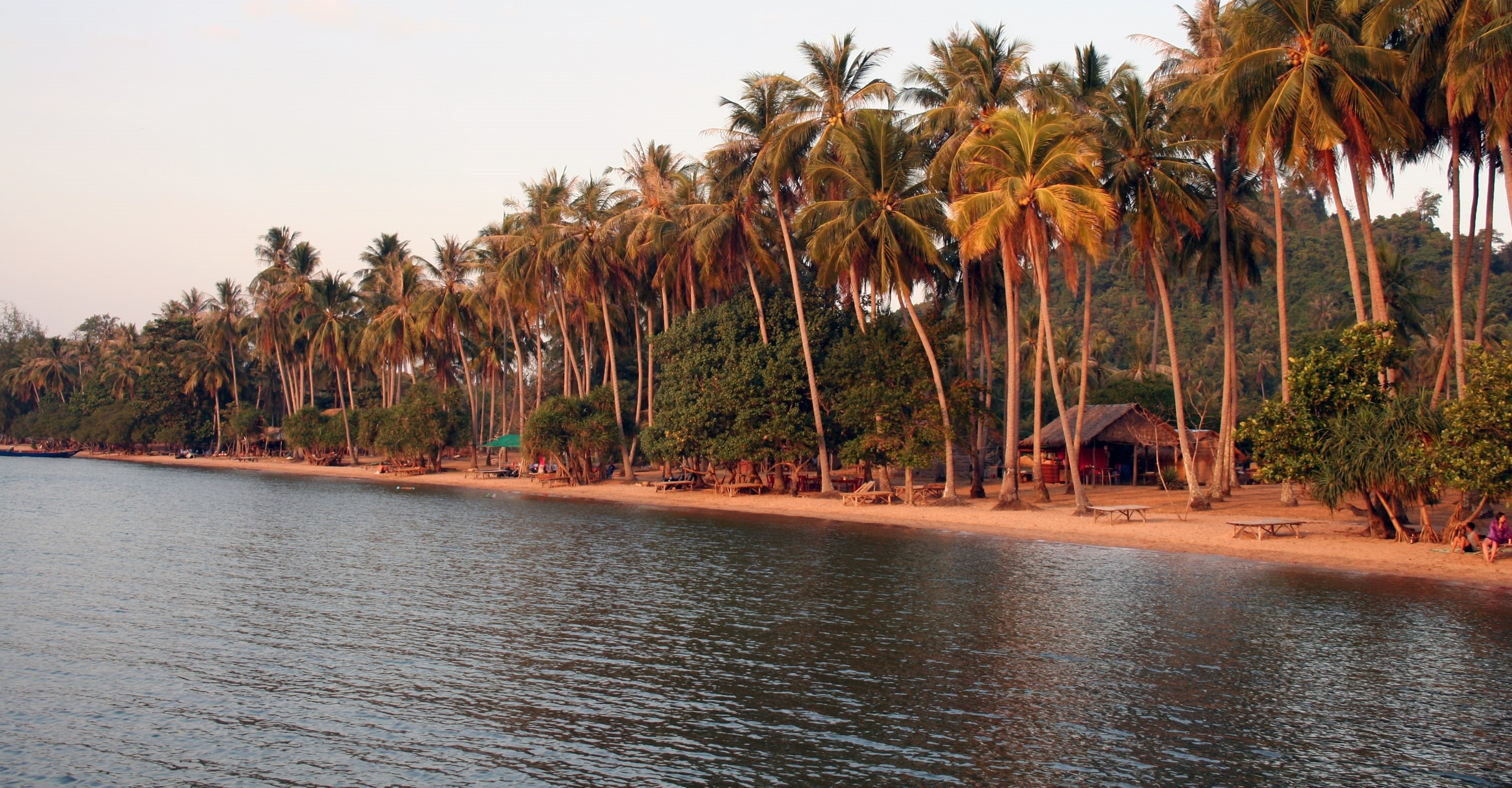 Cambodia - Kep - beach on Rabbit Island next to Kep-crop.jpg Rabbit island palm fringed beach front