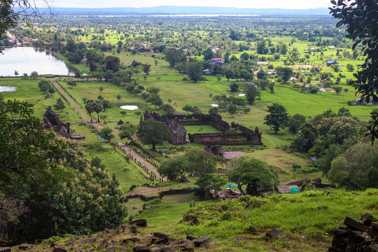 WatPhu Champasak_iStock-481640905_mathess.jpg Aerial view of Wat Phou, Champasak
