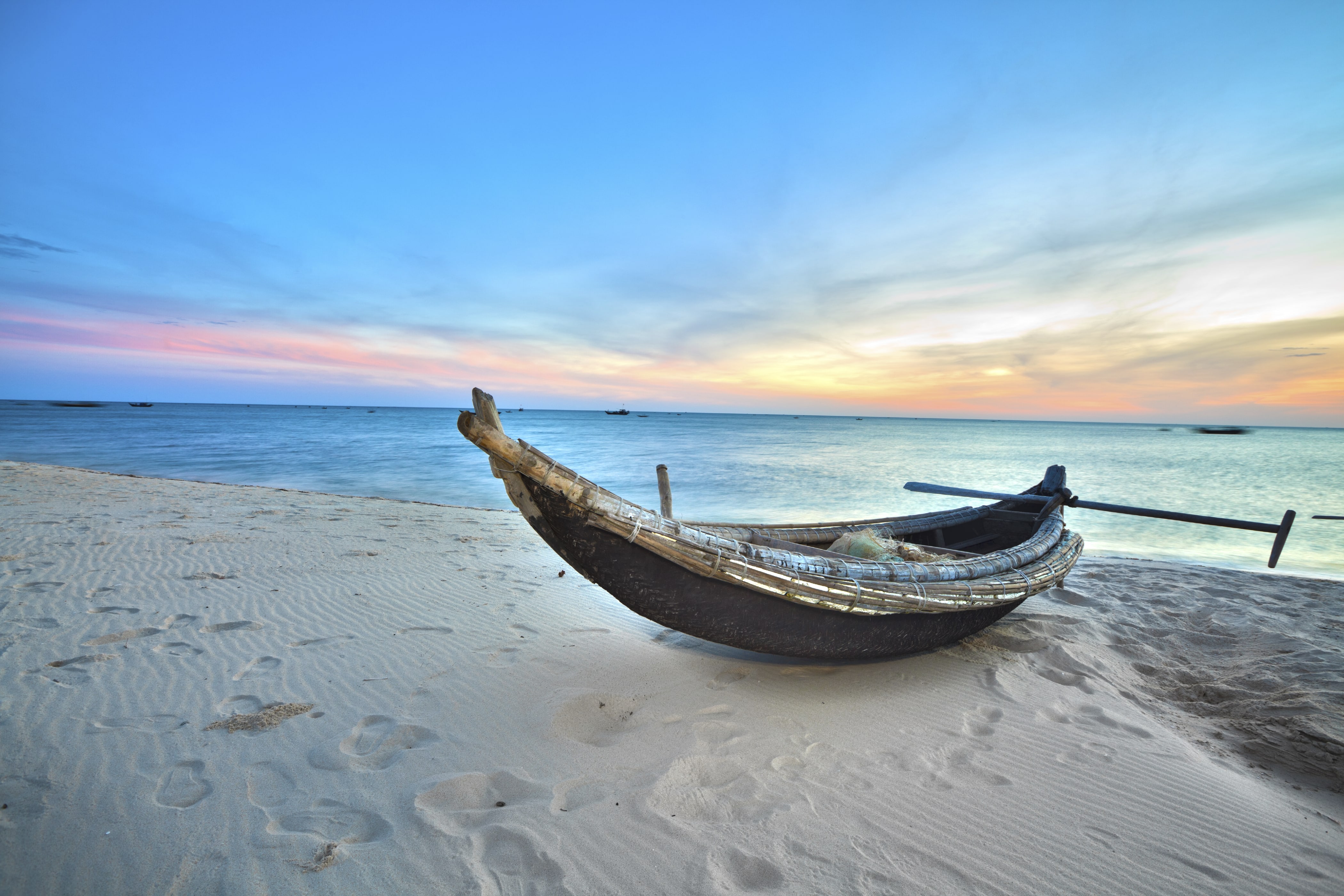 Boat on Nha Trang beach, Vietnam