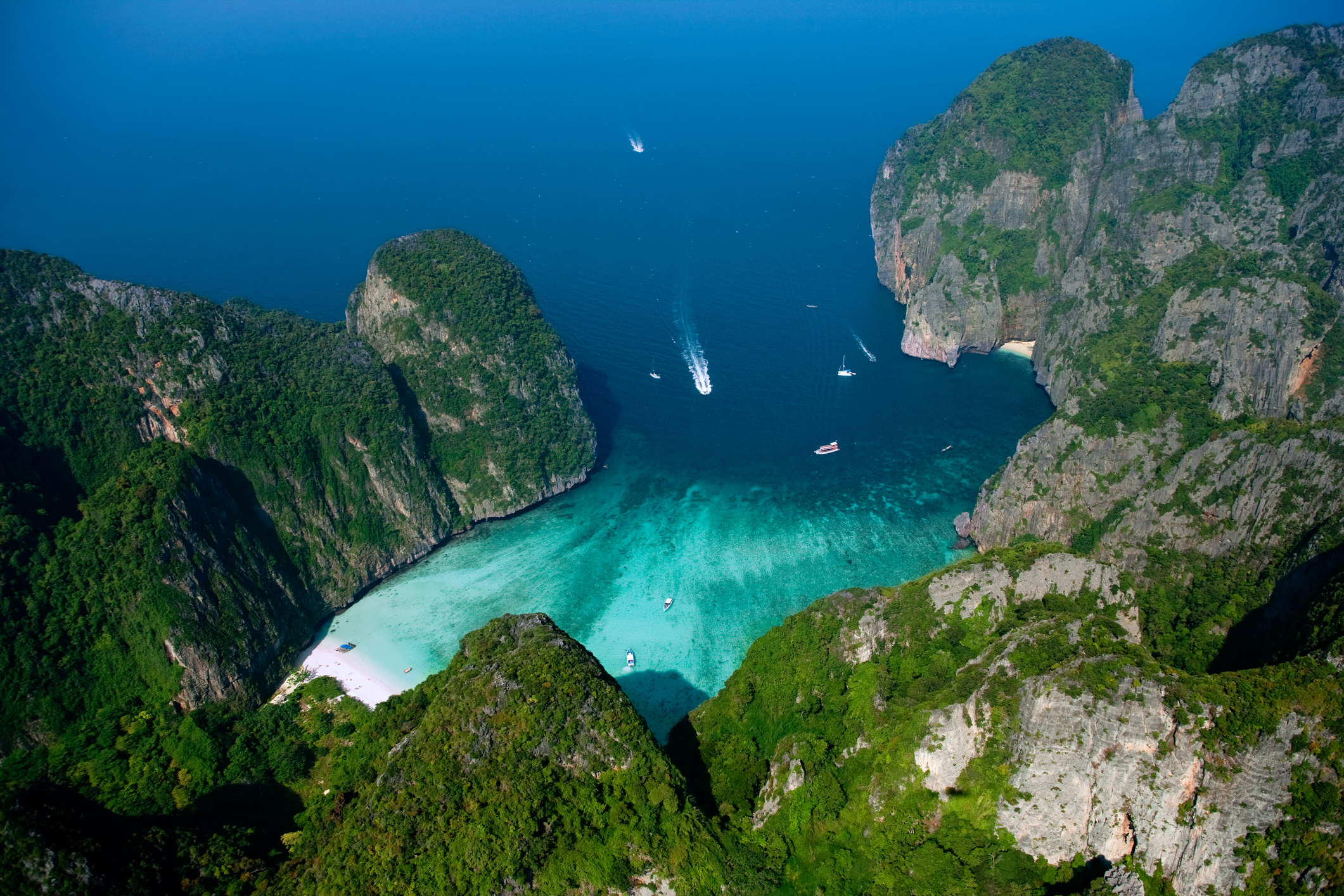 Ko Phi-Phi_iStock-182703009_ShutterWorx.jpg Aerial view of Ko Phi Phi, Thailand