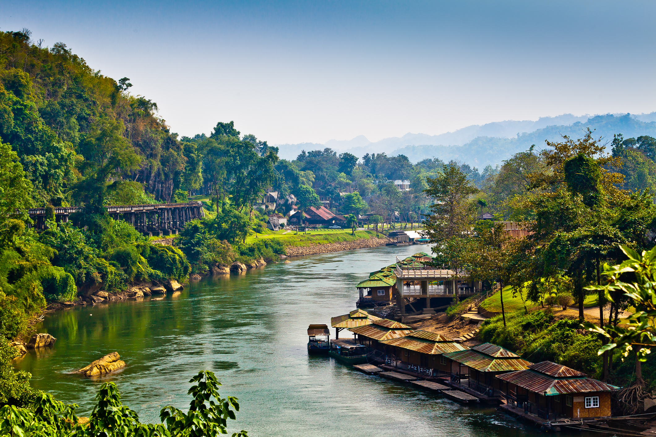 PLACE HERO - Kanchanaburi_RiverKwai_iStock-485256585_ewastudio.jpg View of River Kwai in Kanchanaburi, Thailand