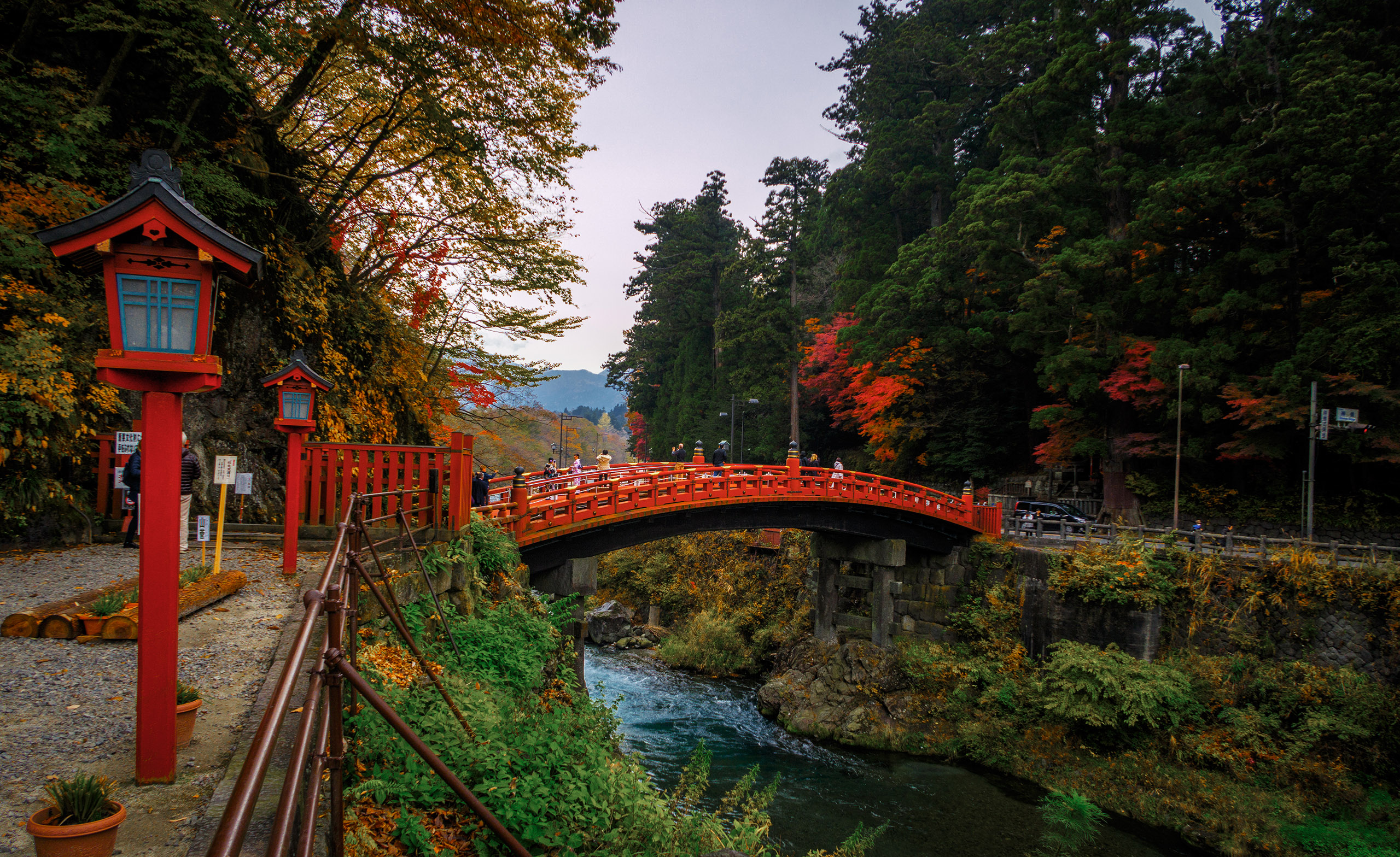 Place Hero - nikko-7_31233193251_o.jpg Ornate red bridge over river in Nikko