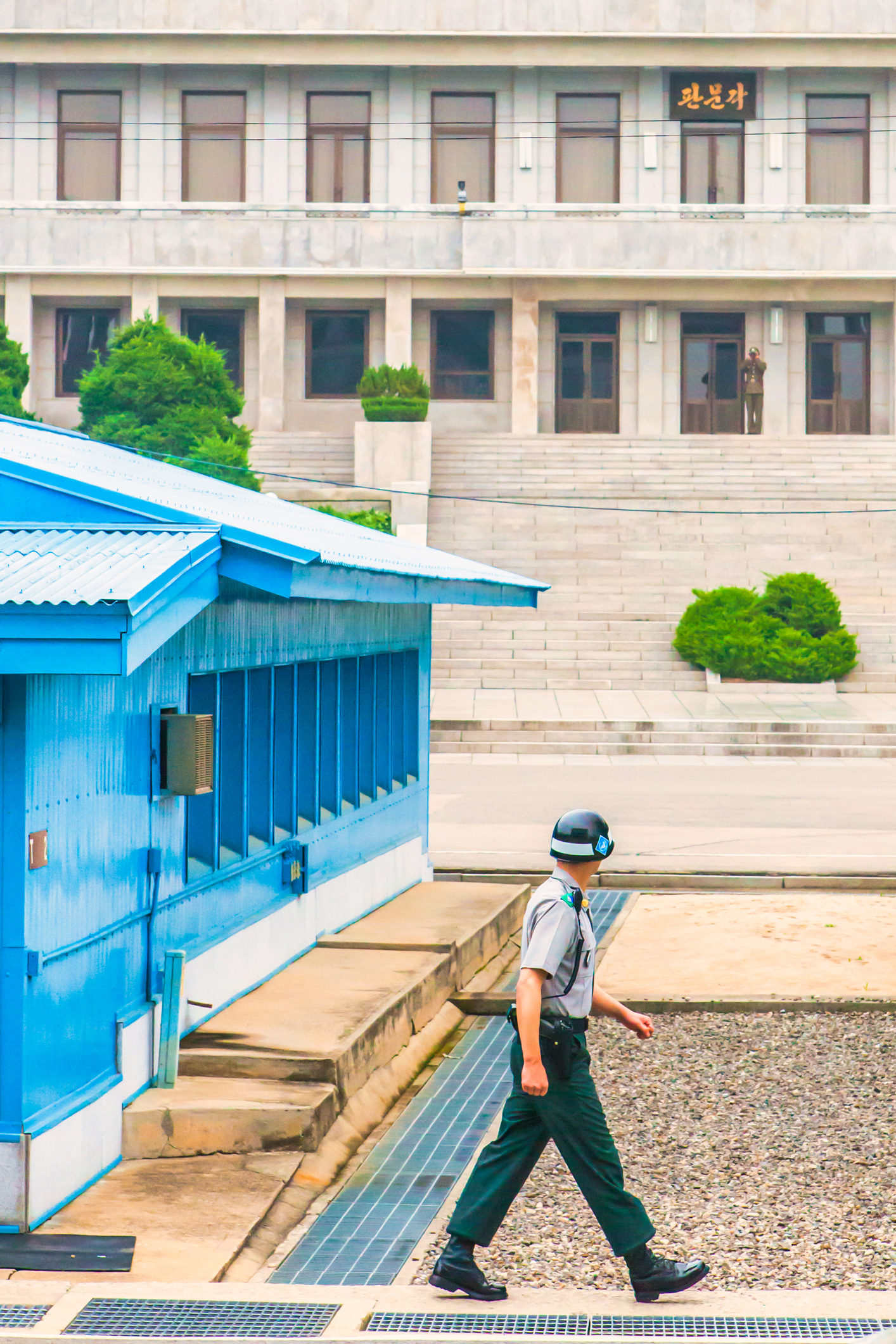 Soldier marching at DMZ