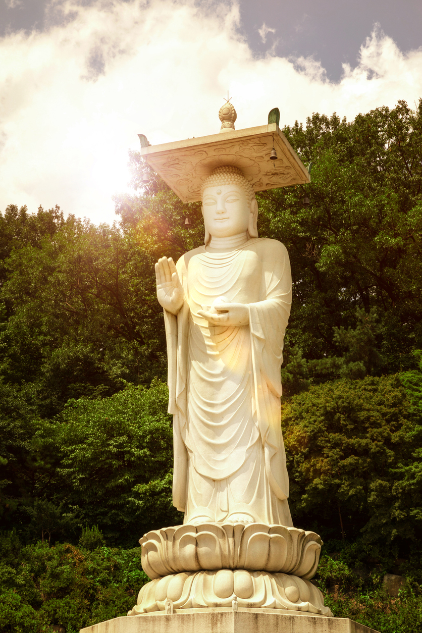 Bongeunsa Temple in Seoul_iStock-1175911577.jpg Statue at Bongeunsa Temple in Seoul