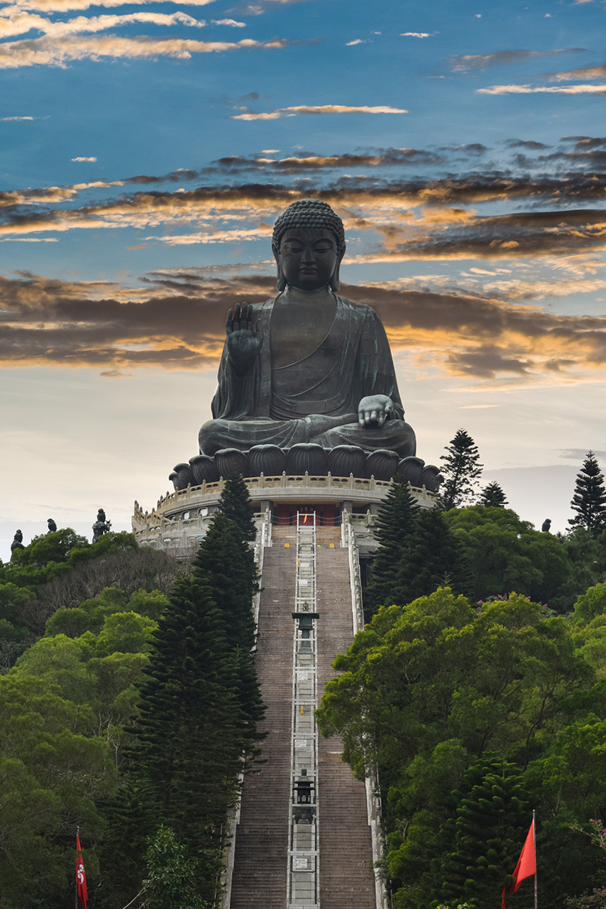 Big Buddha Ngong Ping Lantau Island_iStock-512979592.jpg Big Buddha statue at top of steps on Lantau Island