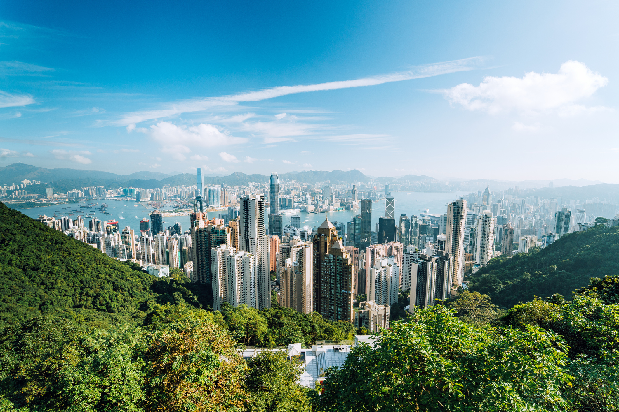 Hong Kong Skyline_iStock-962144676_Nikada.jpg Hong Kong skyline from top of hill