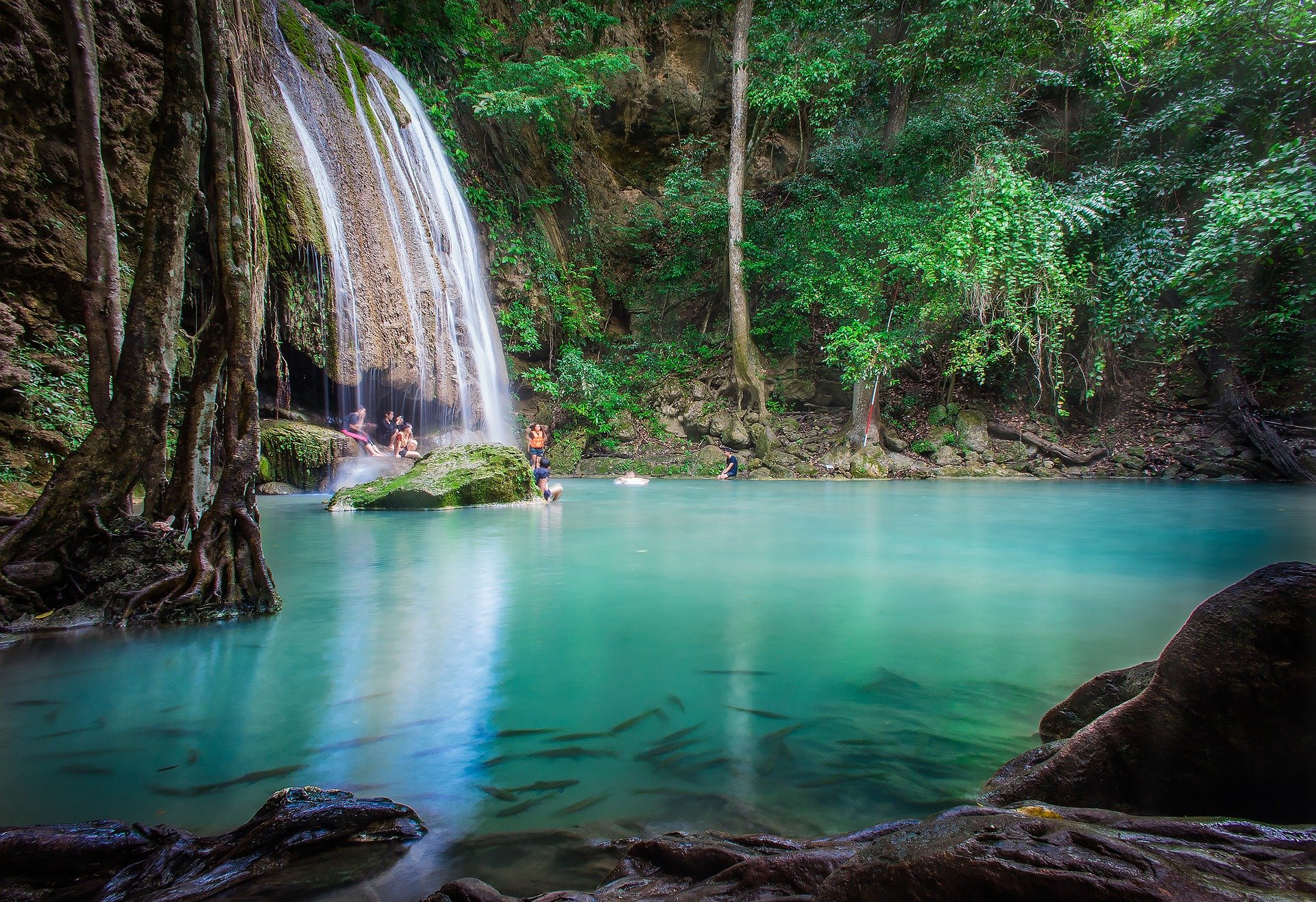 waterfall-3182326_1920.jpg Turquoise waters underneath Erawan waterfall