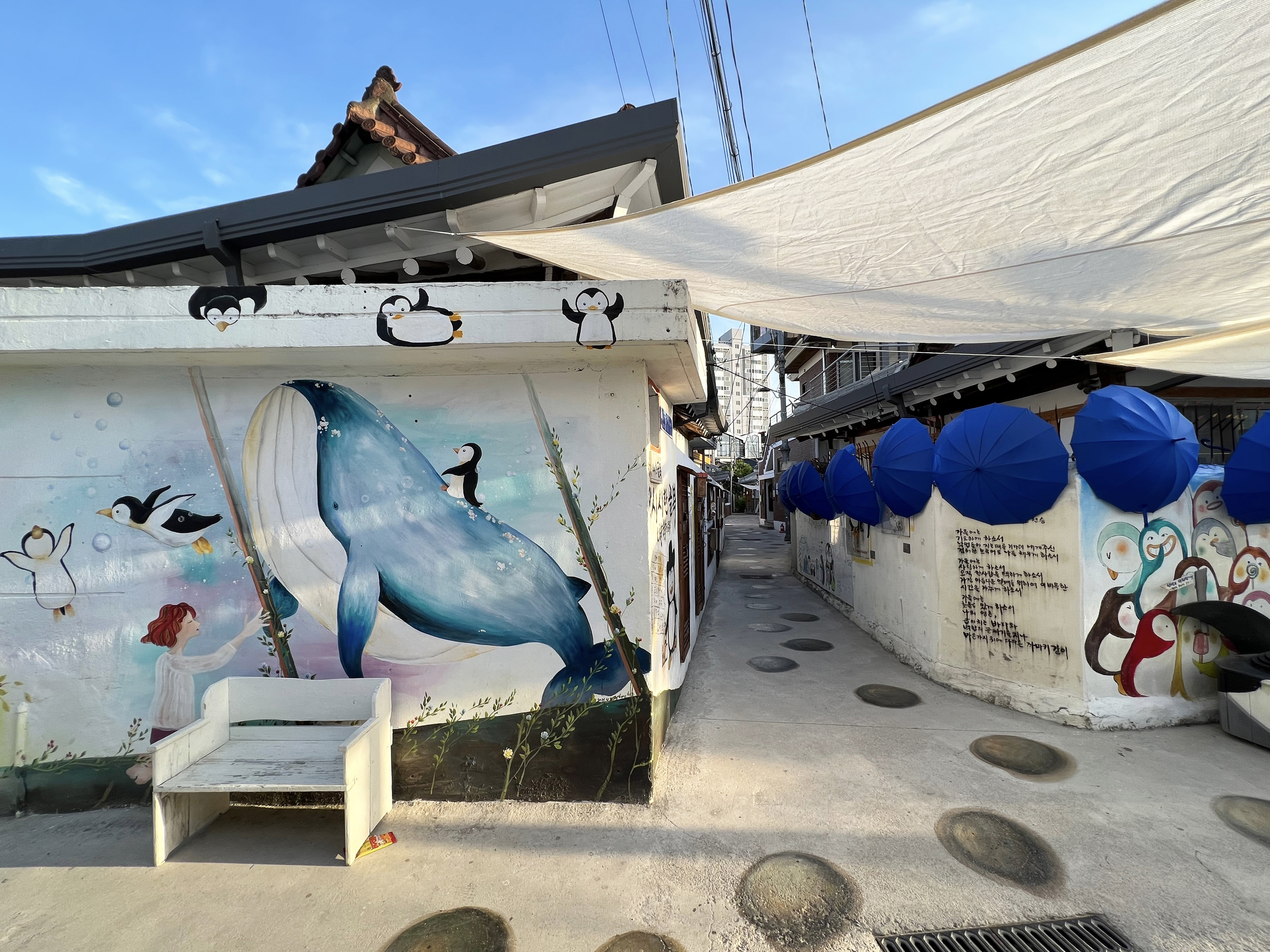 Gallery - Gwangju Street Art Penguins Cute alleyway in Gwangju with plenty of penguin-based street art in South Korea