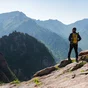 Ben Lerwill looking out across Seoraksan National Park, towards mountains