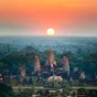 Beautiful aerial view of Angkor Wat at sunrise ,Cambodia