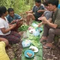 Preparing food, Hiking in Laos: Nam Et-Phou Louey National Protected Area
