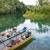 Long boats on lake