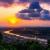 Sunset from viewpoint in Chumphon