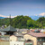 Rooftops of Takayama with snow-capped Mount Fuji in the background