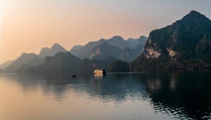 Sunset in Halong Bay