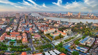 Aerial view of Phnom Penh