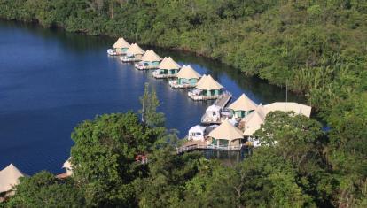 Aerial view of 4 Rivers Floating Lodge