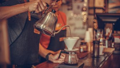 Pouring Vietnamese coffee