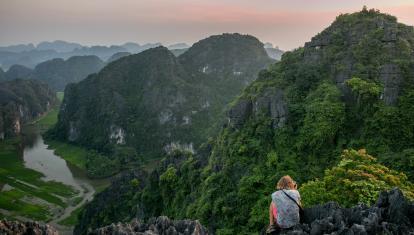 Looking down over Ninh Binh