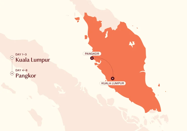 Map showing City to the Beach itinerary route 