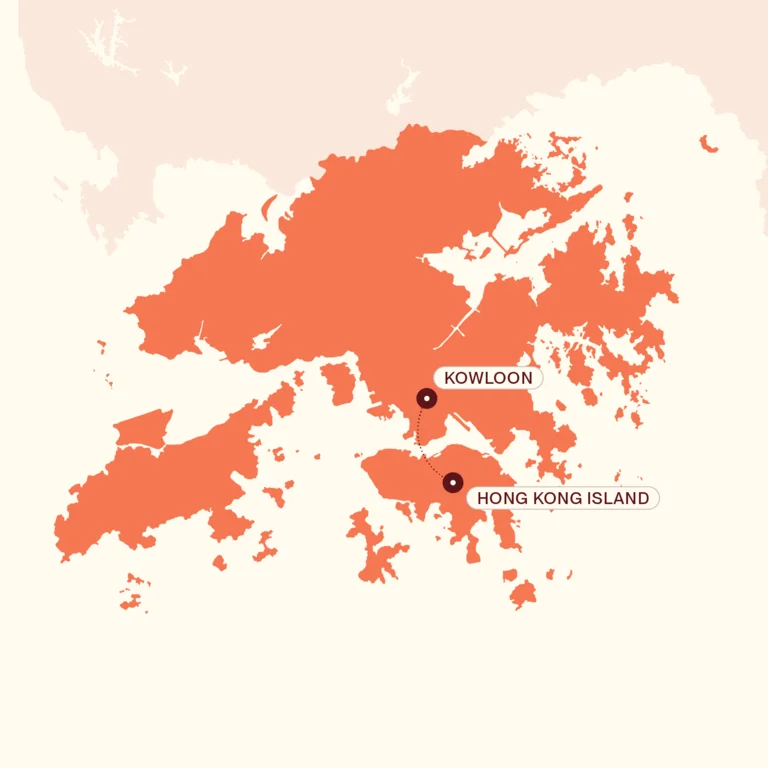 Map showing Classic Hong Kong itinerary route